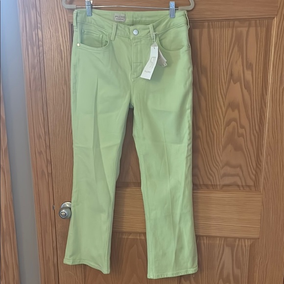 NWT Pilcro Yaya Light Green Denim Pants 29 Lime cropped - Picture 1 of 6